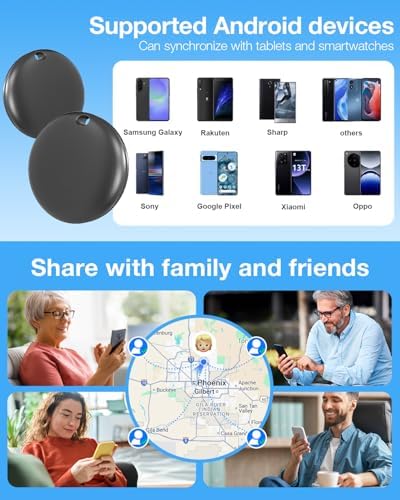Air Tags for Android,Air Tags-4 Pack Android,2 Year Battery Life,Air Tracker Tags with 4 Case,Google Find Trackers for Google'S Find Hub App,IP65 Waterproof Luggage Tracker for Keys
