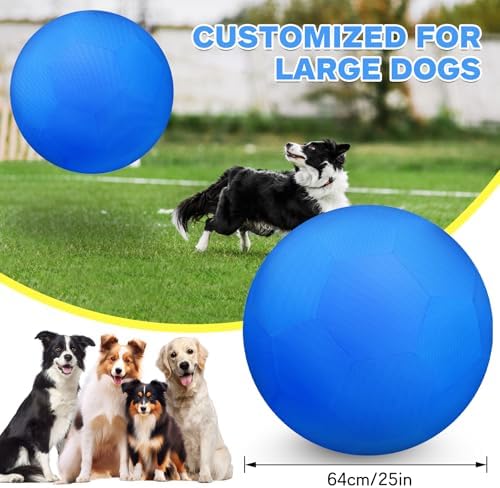 25" Herding Ball for Dogs and Horses, Waterproof & Durable Dual-Layer Interactive Large Dog Play Ball for Australian Shepherds, Cattle Dogs, Collies, and Other Herding Breeds (Blue)