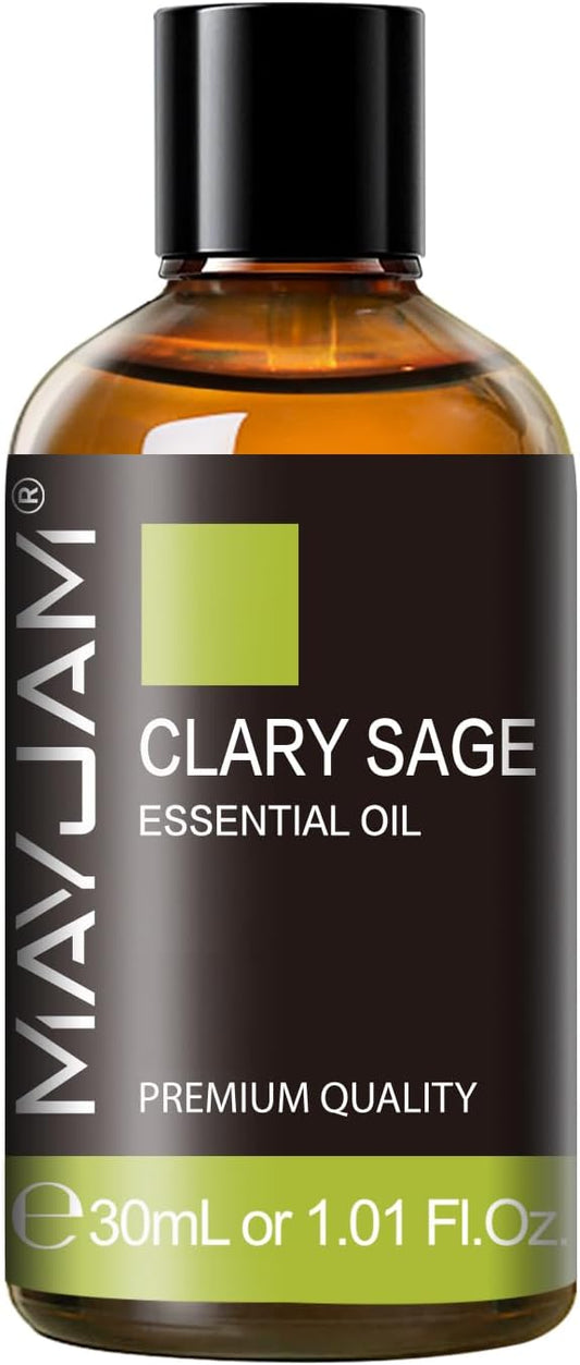 Clary Sage Essential Oil 30ML/1.01FL.OZ, MAYJAM Premium Clary Sage Oil Essential Oils with Glass Dropper, Great for Aromatherapy Diffuser and Candle Making