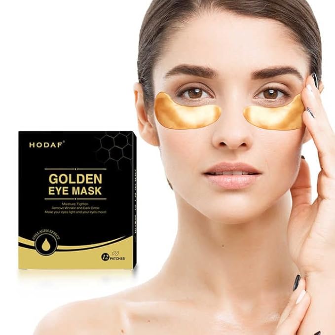 Collagen Under Eye Mask for Puffy Eyes, Dark Circles & Wrinkles – Anti-Aging Hydrogel Skincare – Korean Beauty, Vegan Self-Care Gift for Women