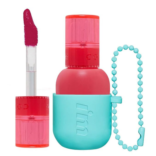 I'M MEME Color Key Ring Water Gel Lip Tint - 07 Pink Attack | Long Lasting Lip Gloss, Hydrating Glossy Finish, Kbeauty, Cute Korean Makeup, Compact, Portable Keychain, Travel-Friendly, Gift, 0.09 Oz