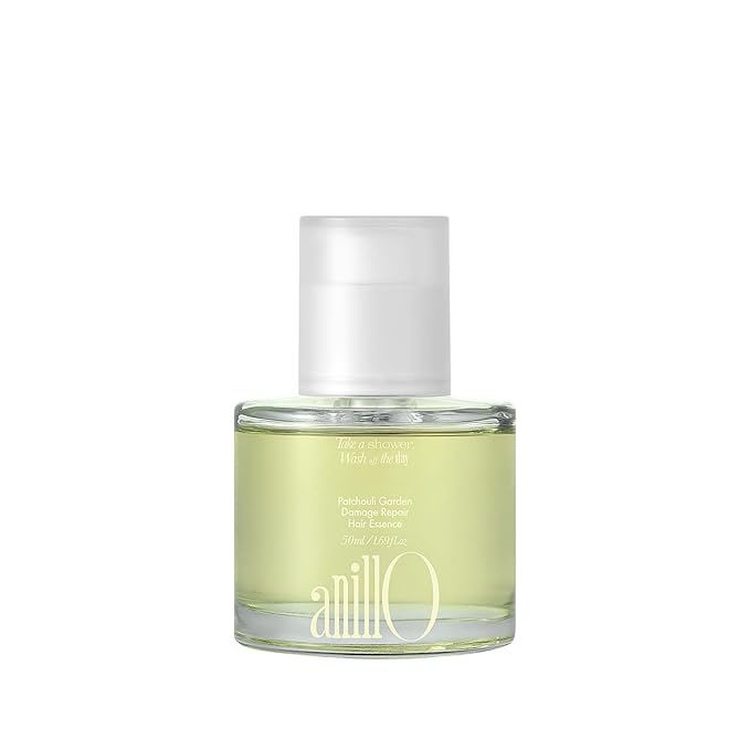 ANILLO Patchouli Garden Damage Repair Hair Essence – Korean Hair Essence Oil for Damaged Hair w/Patchouli Leaf Water, Protein Complex & Amino Acids – Vegan Leave in Hair Serum (50ml / 1.69 fl. Oz)