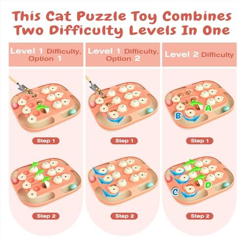 KADTC 2-in-1 Cat Puzzle Toy & Track Balls, Interactive Slow Feeder for Cats