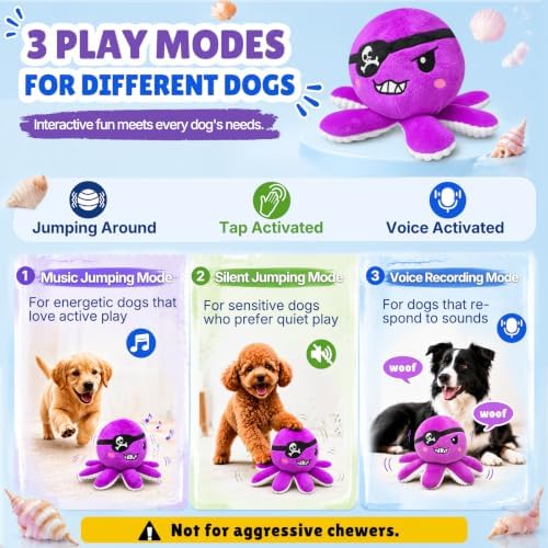 Interactive Octopus Dog Toys to Keep Dogs Entertained (Purple)