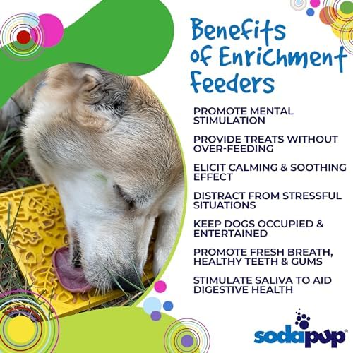SodaPup Autumn eMat – Durable Enrichment Feeder Made in USA from Non-Toxic, Pet-Safe, Food Safe Rubber for Mental Stimulation, Avoiding Overfeeding, Fresh Breath, Digestive Health, Calming, & More
