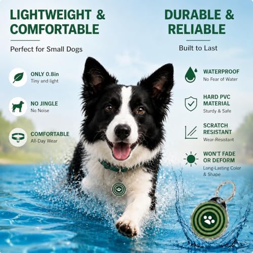 RexID Round Smart Dog Tag 10 Pack – QR Code ID Tag with Online Profile & Owner Contact – Anyone Anywhere Scan Instantly to Reunite – 1.18'' Lightweight & Noise-Free for Dog&Cat
