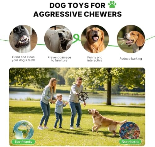 Dog Toys for Aggressive Chewers, Tug of War Dog Toy, Wheel Dog Chew Toys