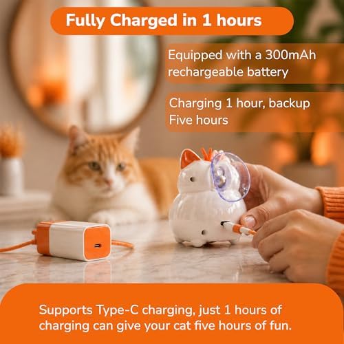 Indira Interactive Cat Toy – Automatic Moving Cat Toy with Birds & Ball, Cat Toys for Bored Indoor Adult Cats, Stimulating Cat Toys, Cat Interactive Toys for Indoor Cats Rechargeable