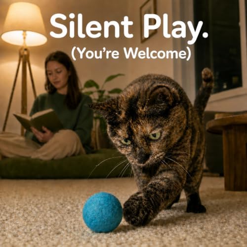 Wool Cat Toys - Felt Balls Assortments for Small Pet Fetch and Play - Eco Friendly Quiet Wool Ball Toy for Cats and Kittens - 6 PCS Choose Your Colors (Variety Pack)
