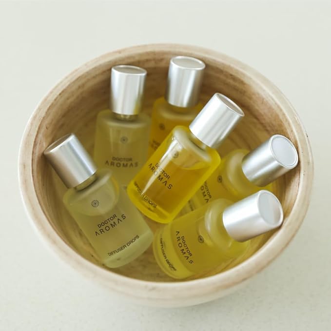 Doctor Aromas Premium Therapeutic Essential Oils Fragrance Scents Bottles Refills– Organic Aroma, Safe for Diffusers, Aromatherapy Lemon Lavender and Other Blends, 1 OZ (Pack of 1, Blanc)