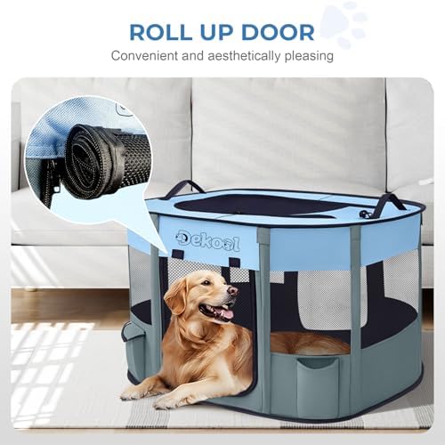 Foldable Pet Playpen, Portable Crate for Dogs & Cats, Indoor Outdoor Travel
