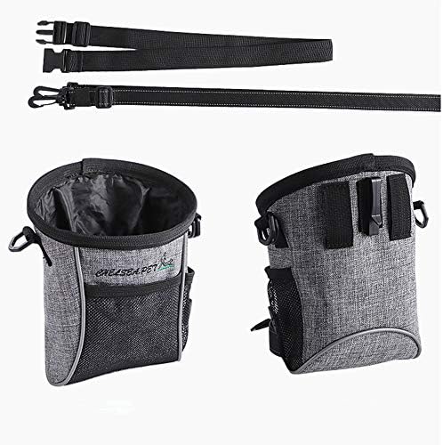 Dog Treat Pouch Pet Training Bag,Fanny Pack and Waste Bag Dispenser,Easily Carries Pet Toys, Kibble, 3 Ways to Use (Ginger)