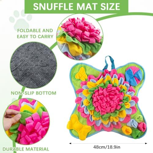 Pet Snuffle Mat for Dogs, 2 Pack, Interactive Feeding Mat, Portable Puzzle Toy for Small and Medium Breed Dogs, Puppy Foraging Feed Game