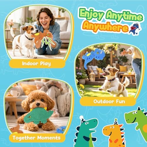 KIPRITII No-Stuffing Squeaky Dog Toys, 3-Pack Puppy Toys for Small Dogs