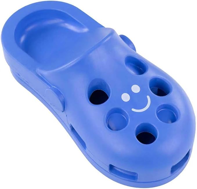 Fuzzl Shoe Dog Toy Puzzle Treat Toy – Natural Rubber Chew Toy – Durable, Interactive Enrichment Feeder – Eco-Friendly, Non-Toxic & Dishwasher Safe – Blue