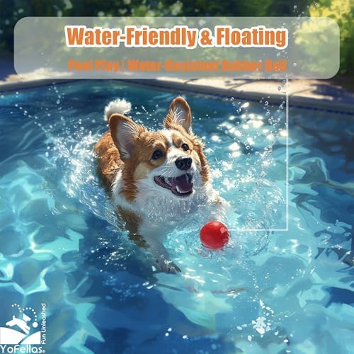 YoFellas Solid Red Rubber Dog Toy – Ultra Bounce, Indestructible Chew & Fetch Toy for Aggressive Chewers, Interactive Training for Small to Large Dogs (Small, 2-Pack)