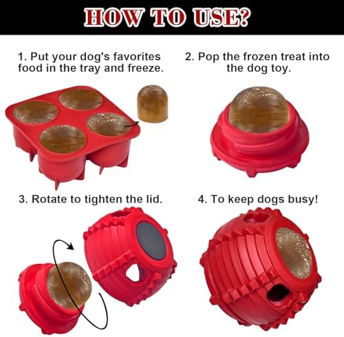 XHX Dog Toy to Keep Your Pup Distracted - Safe for Dogs - Low-Mess Design - Dog Toys for Small Dogs 10-25 lbs(Red, S)