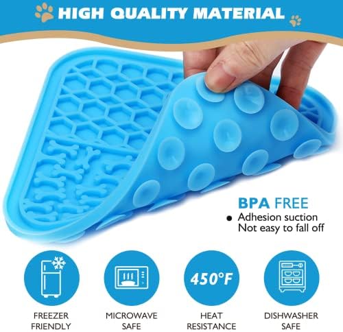 2 Pack Lick Mat for Dogs and Cats, Dog Slow Feeder Dowl Mat for Bathing Grooming Nailing Trimming, Dog Feeding Mat, Licking Pad for Dogs Cats