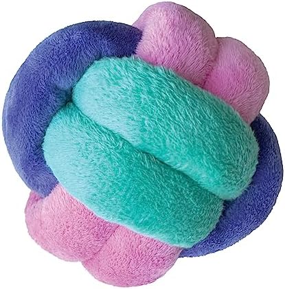 FOUFIT FouFouBrands Hide n Seek Knotted Snuffle Ball Treat Dispensing Nosework Toy for Dogs, Pink, Green Purple, Large