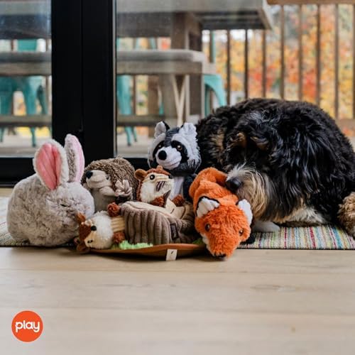 P.L.A.Y. Cute Plush Dog Toys - Forest Friends Critter Themed Durable Squeaker Crinkle Chew Toys, Great for Puppies & Small, Medium, Large Dogs - Machine Washable, Recycled Materials (5 Piece Set)
