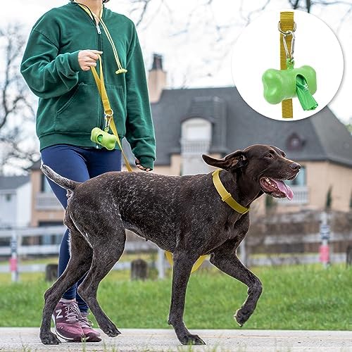 azuza Nylon Fall Dog Collar and Leash Set, Strong & Durable Basic Style Leash with Easy to Use Collar Hook, Available in Multiple Lengths for Puppy and Small Dogs, Ginger Yellow,XS