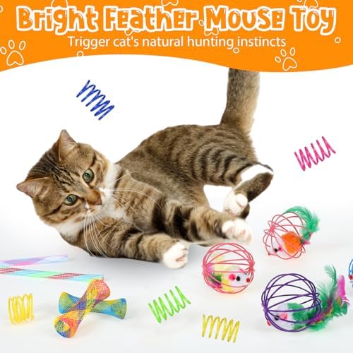 100 Pcs Cat Springs Toys Fashion for Indoor Cats