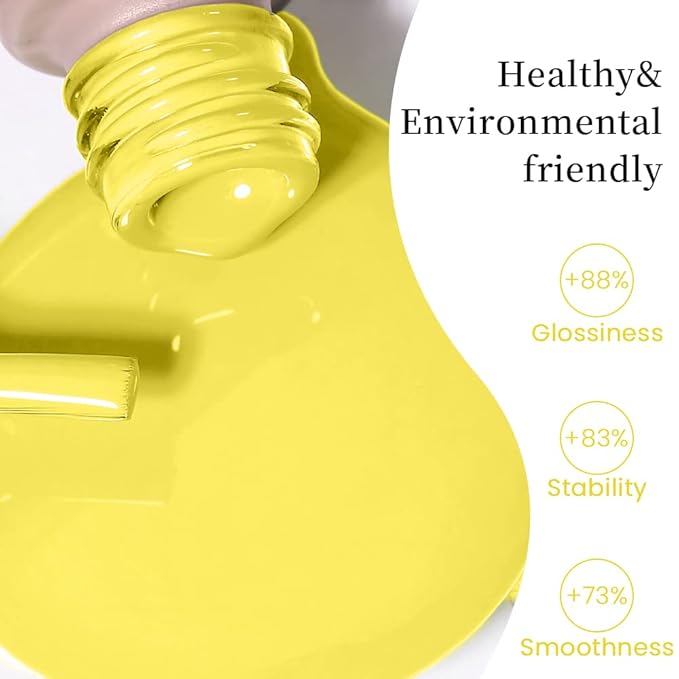 MAYCHAO 15ML Lemon Yellow Gel Nail Polish 1Pc Pastel Yellow Gel Polish Soak Off UV LED Nail Polish Nail Art Starter Manicure Salon DIY at Home, 0.5 OZ