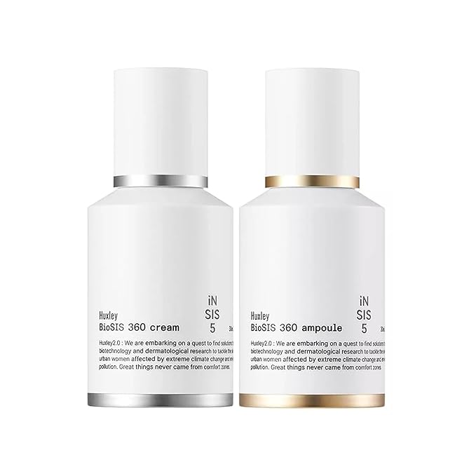 Huxley BioSIS 360 Cream+Ampoule Bundle, Anti-Aging with Collagen Complex, Lifting and Firming