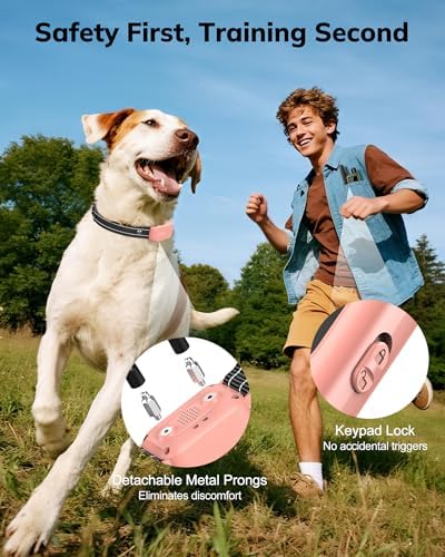 Dog Shock Collar - 4500FT Dog Training Collar with Remote, Soft Pink