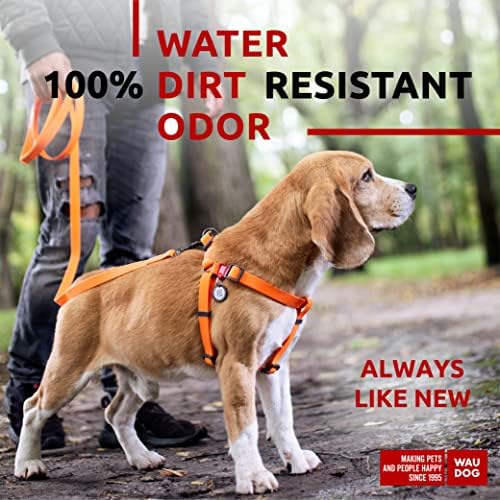 WAUDOG Waterproof Dog Harness with QR Code Tag & Metal Clasp