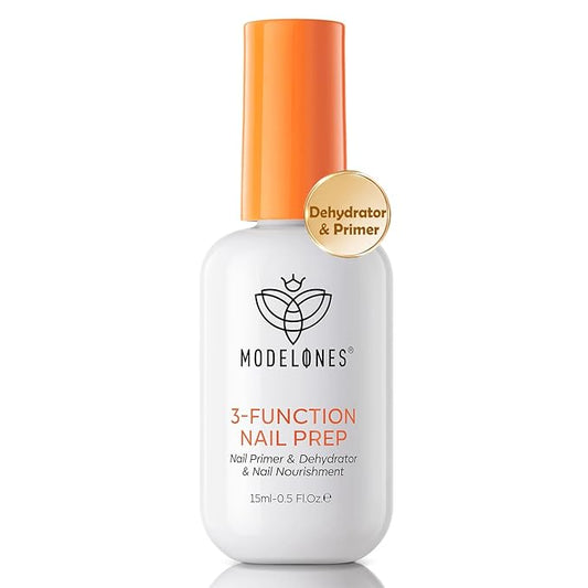 modelones Nail Dehydrator and Primer Base Coat, 3-in-One HEMA-Free Nourishing Prep for Acrylic & Gel Nails, Supports Growth