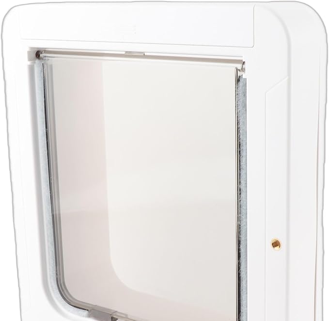 Smart Cat Door Automatic Sensing with Collar Activated, Pet Door for Home Interior Exterior Use, White Frame, 10.24x11.61in