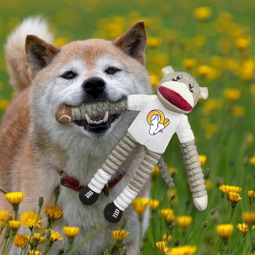 Littlearth NFL Los Angeles Rams Sock Monkey Pet Toy, Team Color, One Size