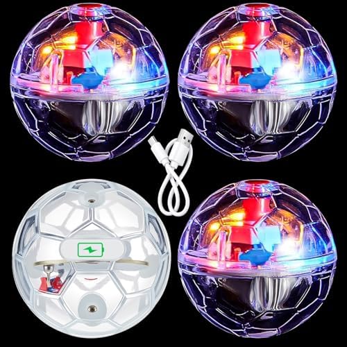 Sratte 4 Pcs Rechargeable Light up Cat Ball Ghost Hunting, Clear