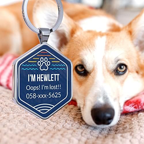 QR Code Dog Tags Personalized Pet ID Tags - Customize Dog Cat Tag - Pet Online Profile Display Pet Information