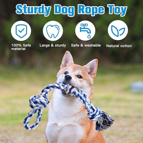 UPSKY 2 Pack Dog Rope Toys, Heavy Duty Dog Chew Toy for Aggressive Chewers