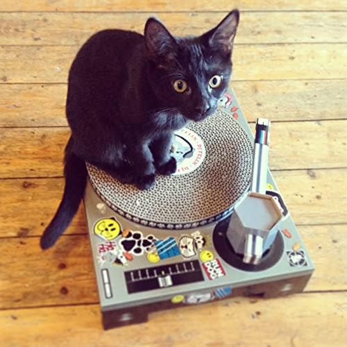 Suck UK Cat Scratcher DJ Decks - Cardboard Cat Scratchers - Funny Cat Scratching Board - Cat Scratching Mat - Interactive Cat Toy & Kitten Toys - Cat Furniture - Cat Gifts - Novelty Gifts for Cats