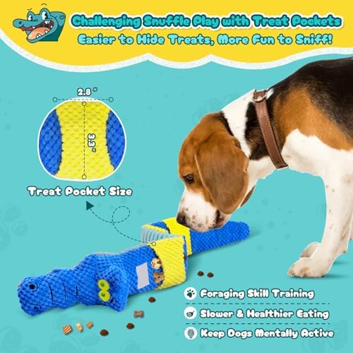 TOOPTATE Crocodile Squeaky Dog Toy