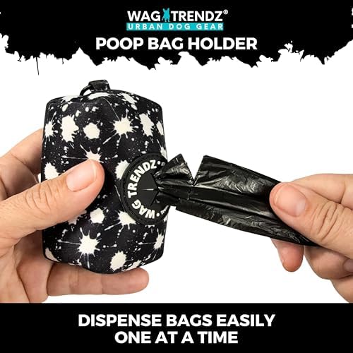 WAG TRENDZ Dog Bag Holder | Poop Bag Dispenser For Leash | Splatter Swagger