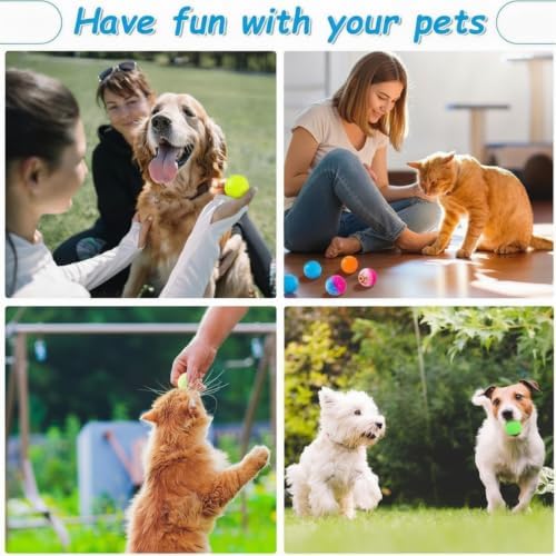 Cindeer 24 Pack 1.25 Inch Cat Bouncy Balls Interactive Cat Ball