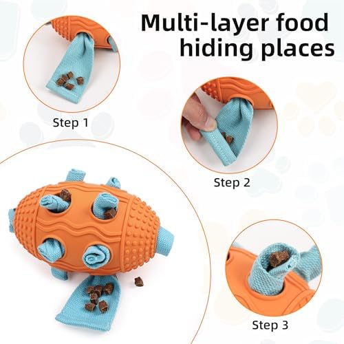 Interactive Dog Toy, Food Dispensing Puzzle Toy for Boredom Relief (Orange)