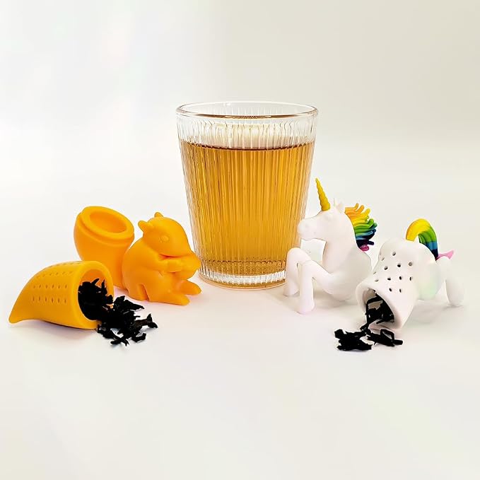 2 Pcs Silicone Tea Infuser, Cute Squirrel And Unicorn Designs Tea Steeper | Tea Diffusers For Loose Tea, Loose Leaf Tea Steeper, Tea Infusers Is Soft And Easy To Clean Silicone, Fun Gift For Tea Lovers