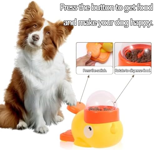 2-in-1 Interactive Dog Puzzle Toy & Slow Feeder - Duck-Shaped Treat Dispenser, Press Tail to Rotate & Release Snacks, Food-Grade ABS, Washable for Small/Medium Dogs & Cats
