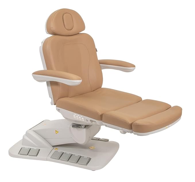 Silver Fox - Facial Chair for Esthetician, Electric Spa Treatment Chair with 4 Motors, Professional Beauty Bed, Adjustable Salon Treatment Table with 240° Rotation - 2246EB, Sand