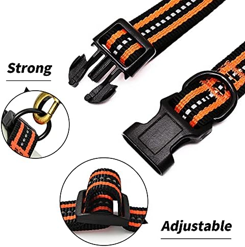 Mile High Life Reflective Dog Collar, Adjustable Lightweight Quick Release