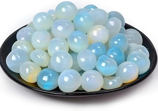 Opalite Healing Crystal Stone Set - 24 Pieces, 0.6" Polished Stones for Healing, Meditation, Reiki, Chakra, Crafting & Decoration