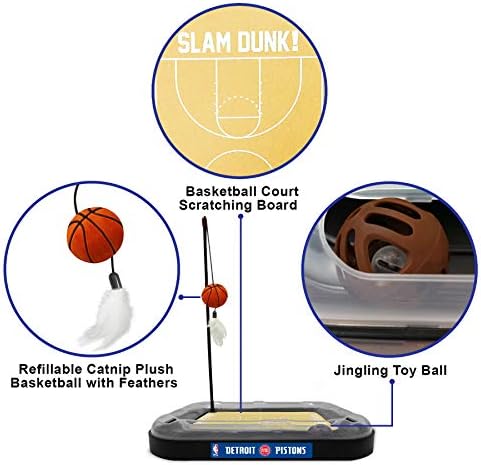 Pets First Detroit Pistons Basketball Cat Scratcher Toy 14 x 11