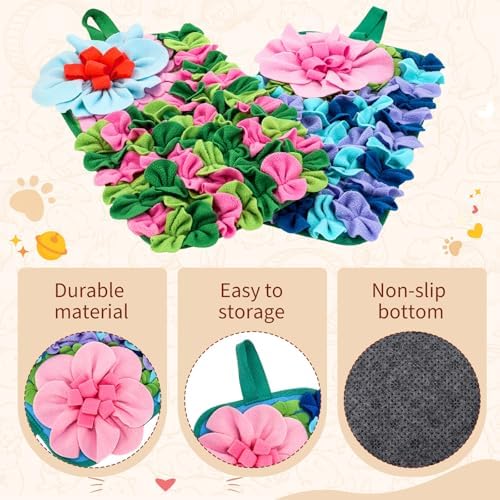 Yinkin 2 Pcs Rabbit Foraging Snuffle Mat for Small Animals Puzzle Toys Funny Interactive Nosework Feeding Mat for Bunny Hamsters Guinea Pigs Ferrets Chinchillas (17.7 x 9.8 Inches, Popular Styles)