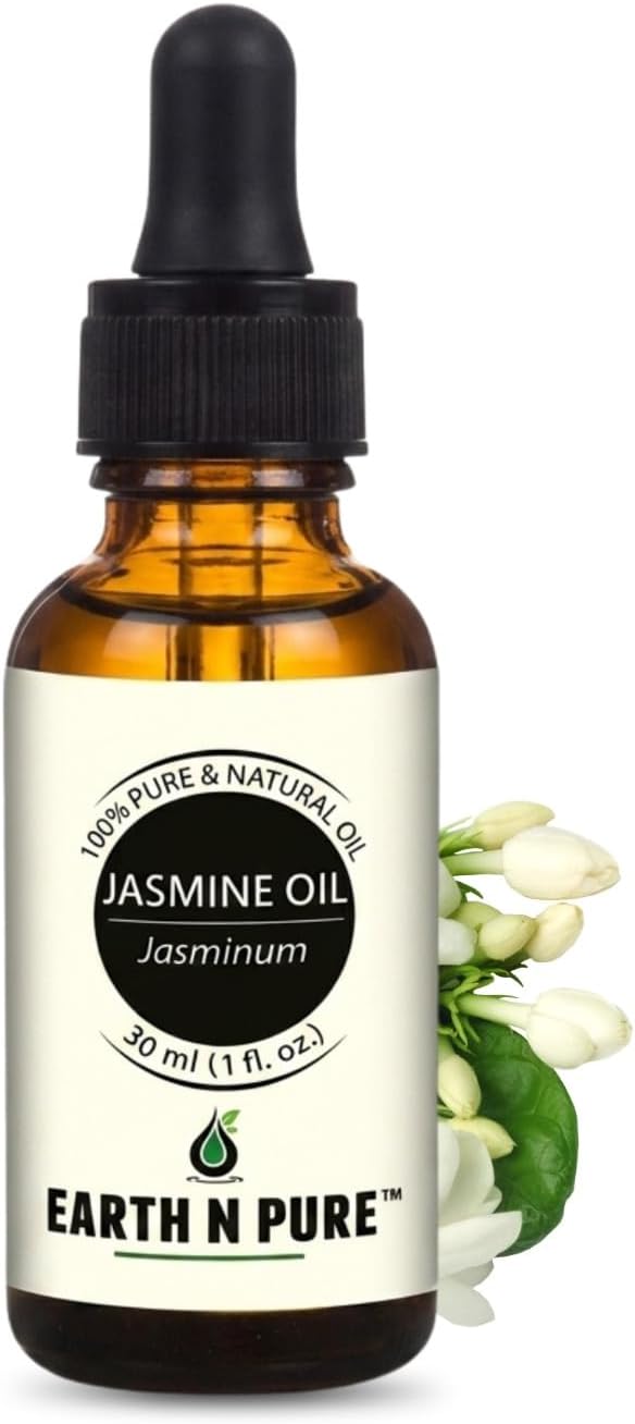 Earth N Pure Jasmine Essential Oil | 100% Pure, Natural & Undiluted | Steam Distilled | Relaxation, Radiant Skin & Nourished Hair | 30ml