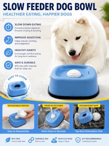 Dog Lick Bowl with Rolling Ball for Liquid, Interactive Lick Enrichment Toy